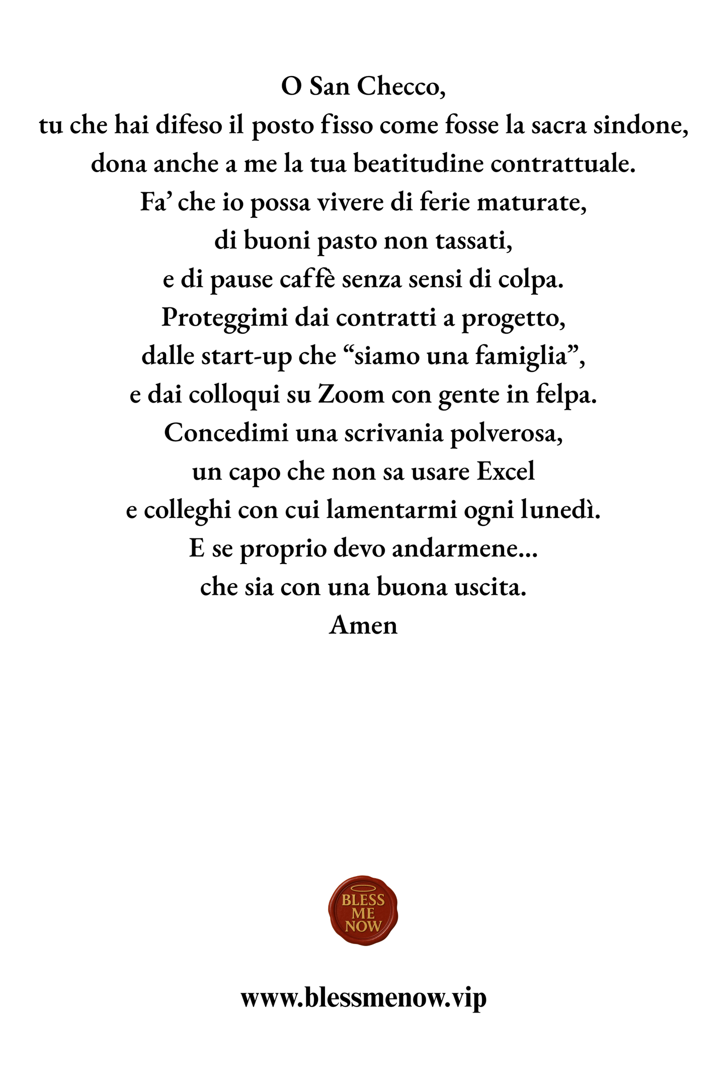 San Checco - Dona a me il posto fisso!