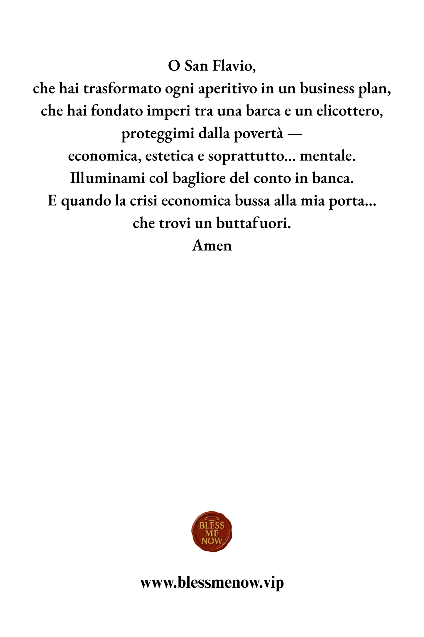 San Flavio - Proteggimi dalla Povertà!
