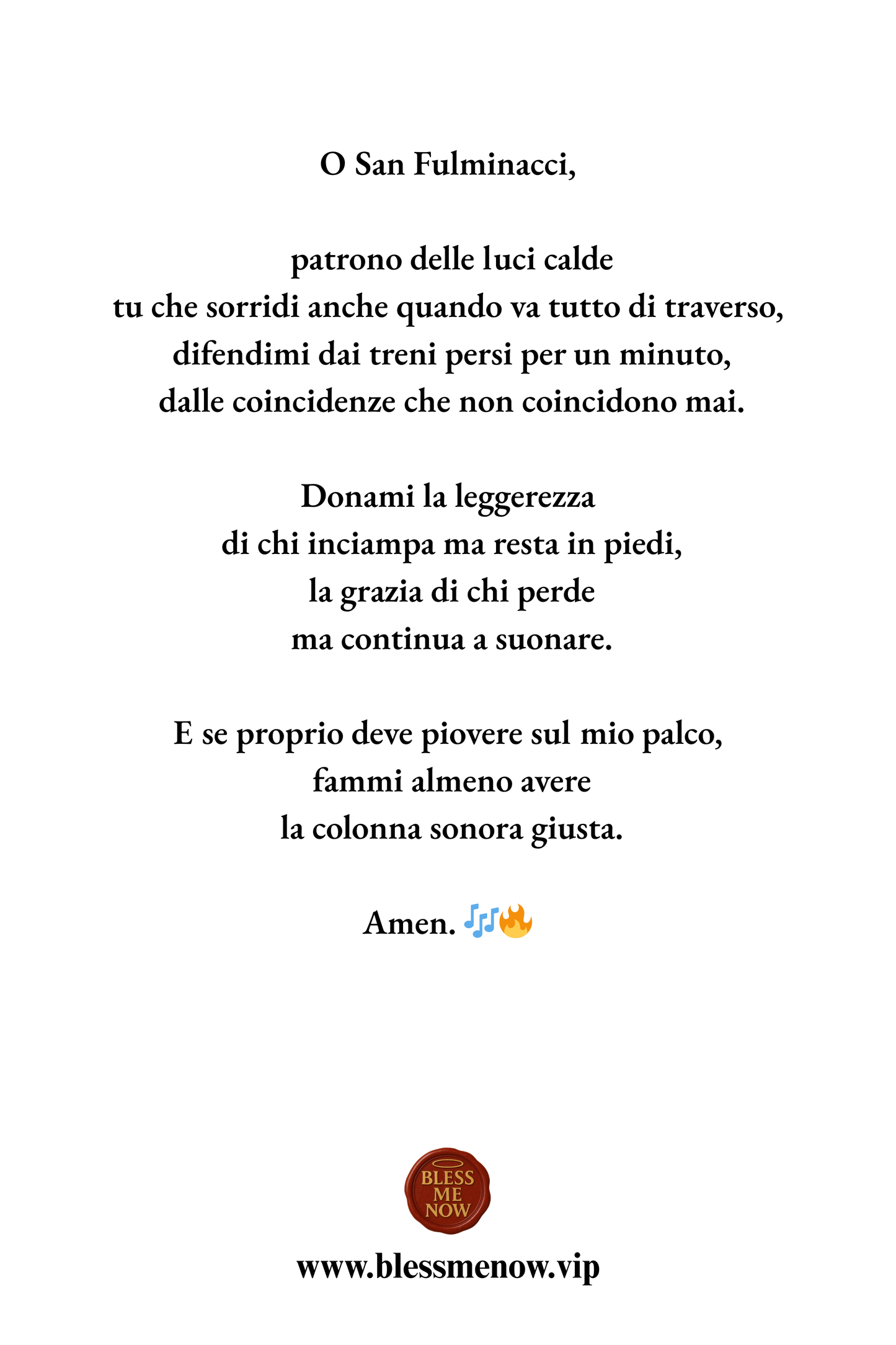 San Fulminacci – Proteggimi dalla stupida sfortuna!