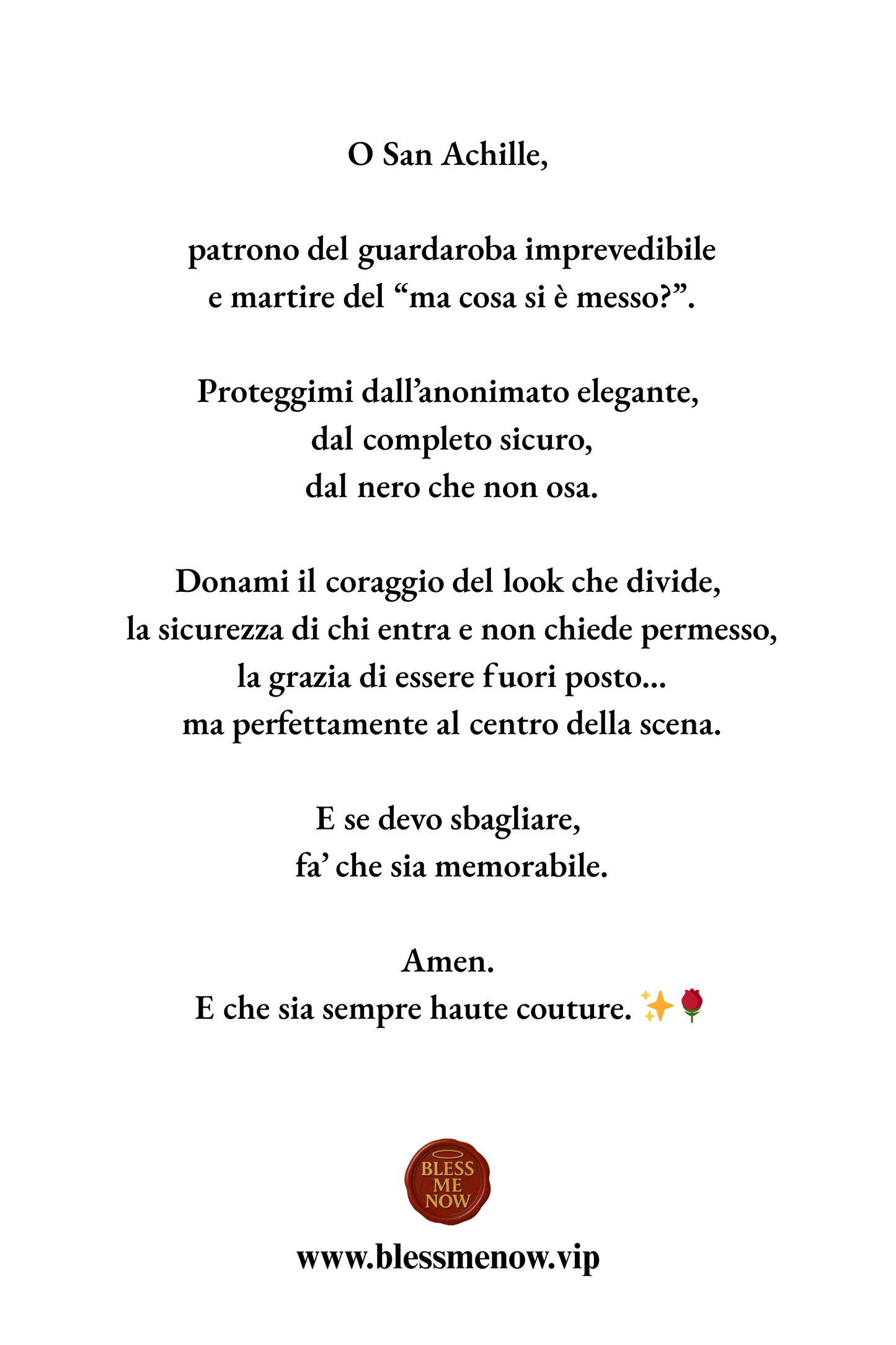 San Achille Lauro – Guidami nell’outfit sbagliato, ma giusto!