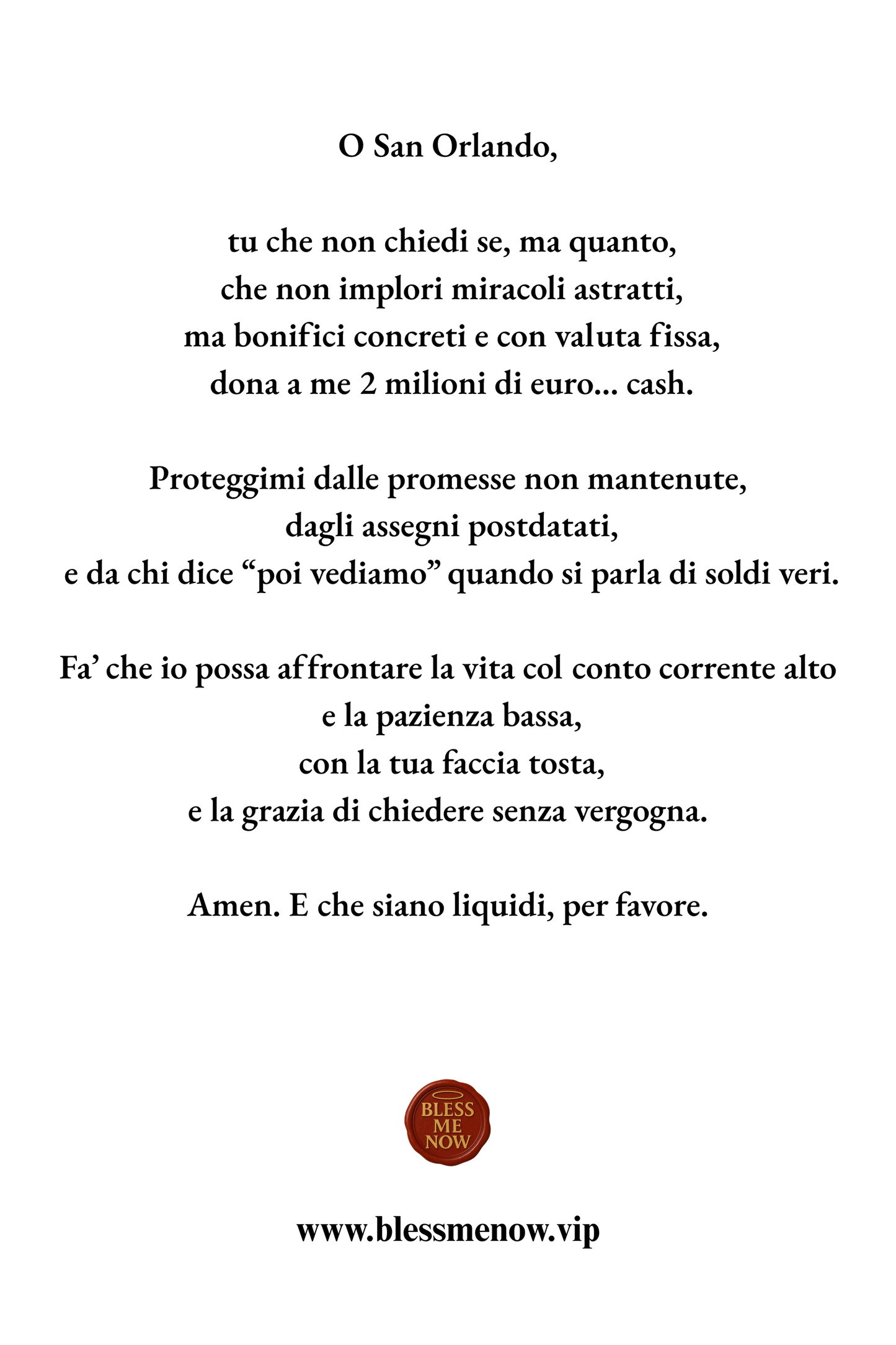 San Orlando - Dona a me 2 milioni€… cash!