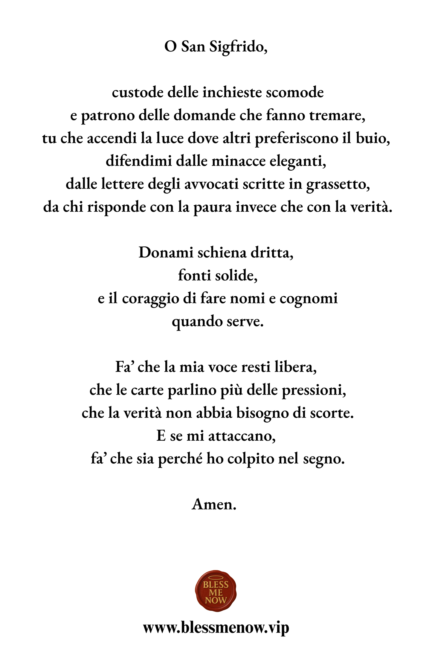 San Sigfrido Ranucci - Proteggimi dalle querele!