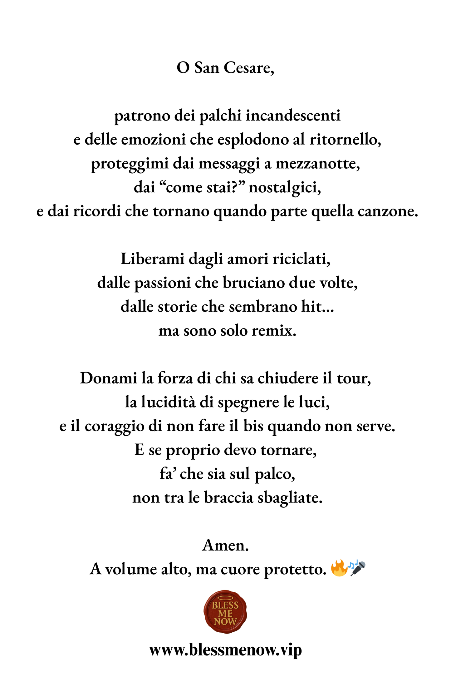 San Cesare Cremonini– Proteggimi dai ritorni di fiamma!